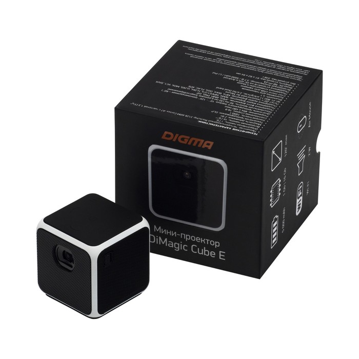 Мини-кинотеатр Digma DiMagic Cube E (DM004), проектор, чёрный/белый - фото 51308568