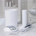 УЦЕНКА Набор аксессуаров для ванной комнаты «Сильва», 6 предметов (дозатор, мыльница, 2 стакана, ёршик, ведро), цвет белый - Фото 3