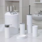 УЦЕНКА Набор аксессуаров для ванной комнаты «Сильва», 6 предметов (дозатор, мыльница, 2 стакана, ёршик, ведро), цвет белый - Фото 4