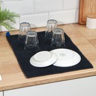 Коврик для сушки посуды Доляна «Лофт», 38×50 см, микрофибра, цвет чёрный - фото 319271390