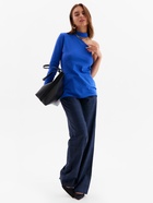 Джемпер (лонгслив) женский на одно плечо MINAKU: Basic line цвет синий, р-р 42 - фото 809135718