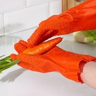 Перчатки резиновые для чистки овощей, рыбы, размер ONE SIZE - фото 8978821