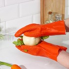 Перчатки резиновые для чистки овощей, рыбы, размер ONE SIZE - фото 8978822