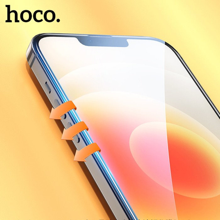 Защитное стекло Hoco для iPhone 14/13/13 Pro, с рамкой для установки, полный клей, 0.33 мм - фото 51324903