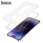 Защитное стекло Hoco для iPhone 14 Pro, с рамкой для установки, полный клей, 0.33 мм, 9H 9285579 - фото 16783538