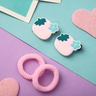 Набор для волос "Ариадна" (2 резинки, 2 зажима) клубничка ромашка (комплект 6 шт) - фото 22022201