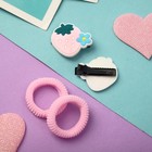 Набор для волос "Ариадна" (2 резинки, 2 зажима) клубничка ромашка (комплект 6 шт) - фото 22022202