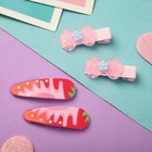 Набор для волос "Искорка" (2 зажима, 2 невидимки) бантик, 4 и 5 см (комплект 6 шт) - фото 22022213