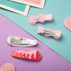 Набор для волос "Искорка" (2 зажима, 2 невидимки) бантик, 4 и 5 см (комплект 6 шт) - фото 22022214