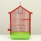 Клетка для птиц большая, крыша-домик (с наполнением), 35 х 28 х 53 см, зеленый 9425803