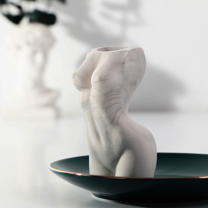 Подставка для зубочисток «Женское тело» мрамор чёрно-белый - фото 1907630259