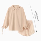 Комплект женский (блузка, шорты) MINAKU: Casual Collection цвет бежевый, р-р 46 9281265