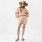 Комплект женский (блузка, шорты) MINAKU: Casual Collection цвет бежевый, р-р 48 - Фото 2