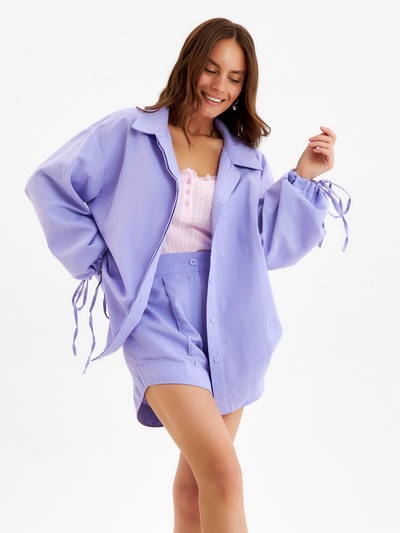 Костюм женский (блузка, шорты) MINAKU: Casual Collection, сиреневый, размер 42