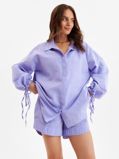 Комплект женский (блузка, шорты) MINAKU: Casual Collection цвет сиреневый, размер 44
