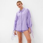 Комплект женский (блузка, шорты) MINAKU: Casual Collection цвет сиреневый, размер 44 - Фото 2