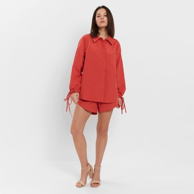Костюм женский (блузка, шорты) MINAKU: Casual Collection, красный, размер 42