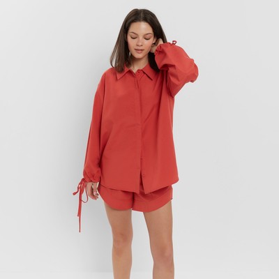 Костюм женский (блузка, шорты) MINAKU: Casual Collection, красный, размер 42