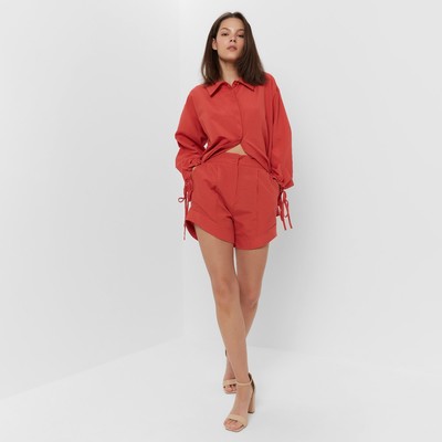 Костюм женский (блузка, шорты) MINAKU: Casual Collection, красный, размер 42