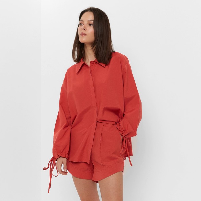 Костюм женский (блузка, шорты) MINAKU: Casual Collection цвет красный, размер 46 - Фото 1
