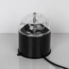 Световой прибор «Хрустальный шар» 7.5 см, свечение RGB, 220 В, чёрный - фото 8240586