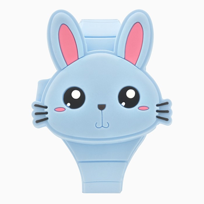 Часы наручные электронные «Зайчик», детские, ремешок силикон, голубые - Фото 1