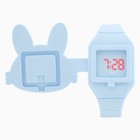 Часы наручные электронные «Зайчик», детские, ремешок силикон, голубые - Фото 2