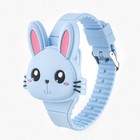 Часы наручные электронные «Зайчик», детские, ремешок силикон, голубые - Фото 3
