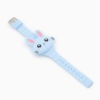 Часы наручные электронные «Зайчик», детские, ремешок силикон, голубые - Фото 5