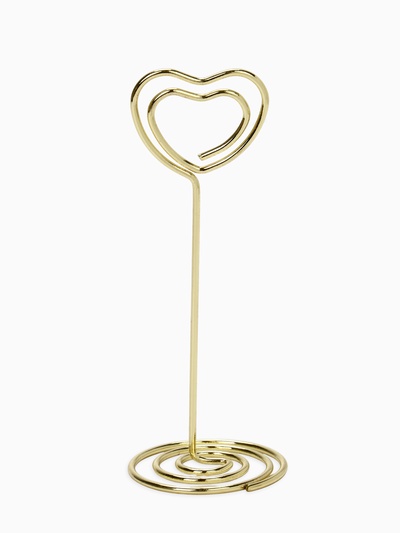 Подставка под ценник, фото «Сердце», с зажимом, 3.3×3.3×8.3 см, цвет золото
