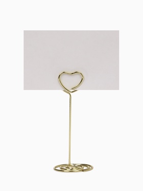 Подставка под ценник, фото «Сердце», с зажимом, 3.3×3.3×8.3 см, цвет золото  (артикул 9376743)  большой выбор товаров оптом и в розницу по низким ценам с доставкой