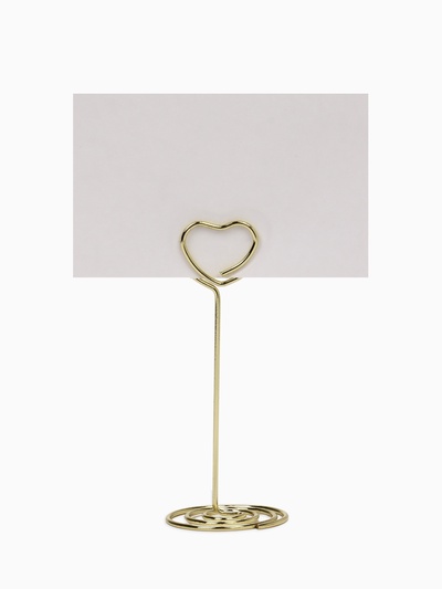 Подставка под ценник, фото «Сердце», с зажимом, 3.3×3.3×8.3 см, цвет золото