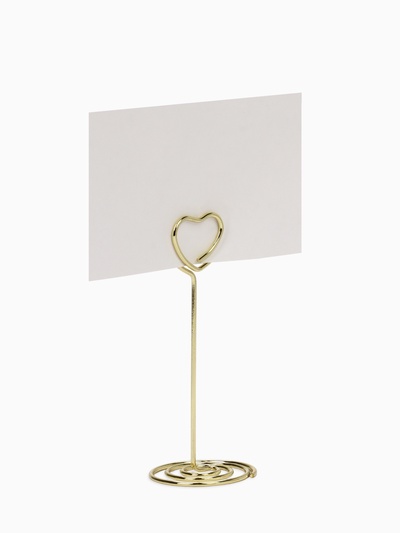 Подставка под ценник, фото «Сердце», с зажимом, 3.3×3.3×8.3 см, цвет золото