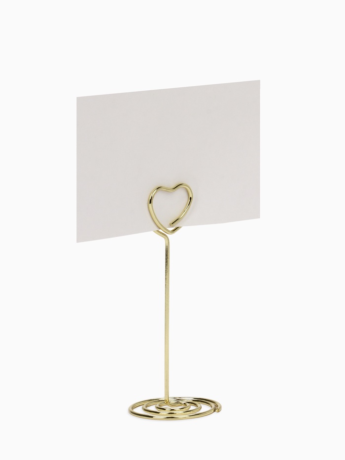 Подставка под ценник, фото «Сердце», с зажимом, 3.3×3.3×8.3 см, цвет золото - Фото 1