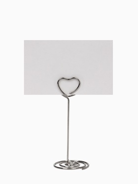 Подставка под ценник, фото «Сердце», с зажимом, 3.3×3.3×8.3 см, цвет серебро  (артикул 9376744)  большой выбор товаров оптом и в розницу по низким ценам с доставкой