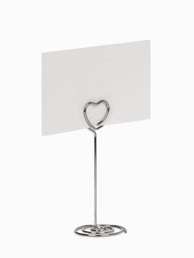 Подставка под ценник, фото «Сердце», с зажимом, 3.3×3.3×8.3 см, цвет серебро