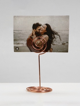 Подставка под ценник, фото «Круг», с зажимом, 3.3×3.3×8.3 см, МИКС