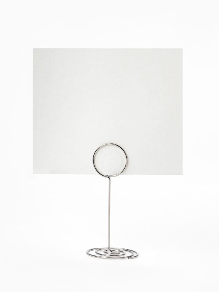 Подставка под ценник, фото «Круг», с зажимом, 3.3×3.3×8.3 см, цвет серебро