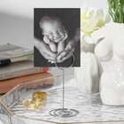 Подставка под ценник, фото «Круг», с зажимом, 3.3×3.3×8.3 см, цвет серебро - Фото 3