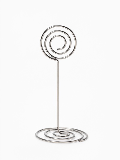 Подставка под ценник, фото «Круг», с зажимом, 3.3×3.3×8.3 см, цвет серебро