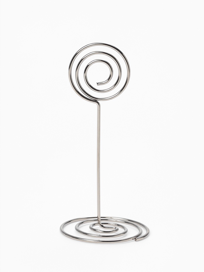 Подставка под ценник, фото «Круг», с зажимом, 3.3×3.3×8.3 см, цвет серебро - Фото 1