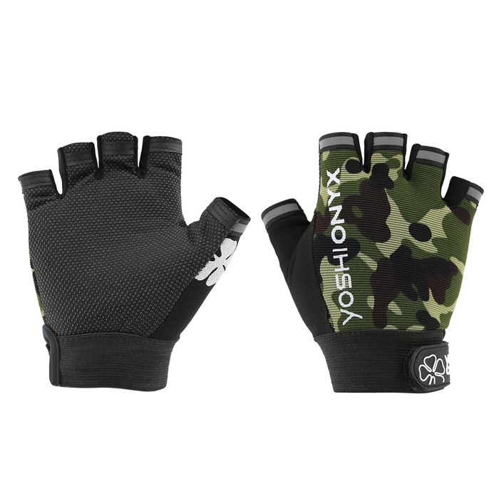 Перчатки рыболовные Yoshi Onyx, открытые пальцы, камуфляж - Фото 1