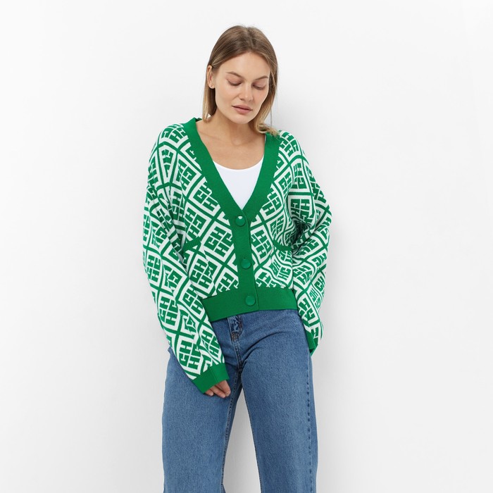Кардиган женский, цвет тёмно-зелёный, размер ONE SIZE (42-46) 60373