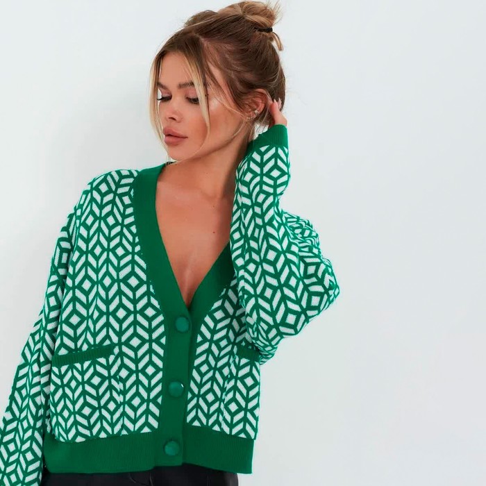 Кардиган женский, цвет тёмно-зелёный, размер ONE SIZE (42-46) 60375