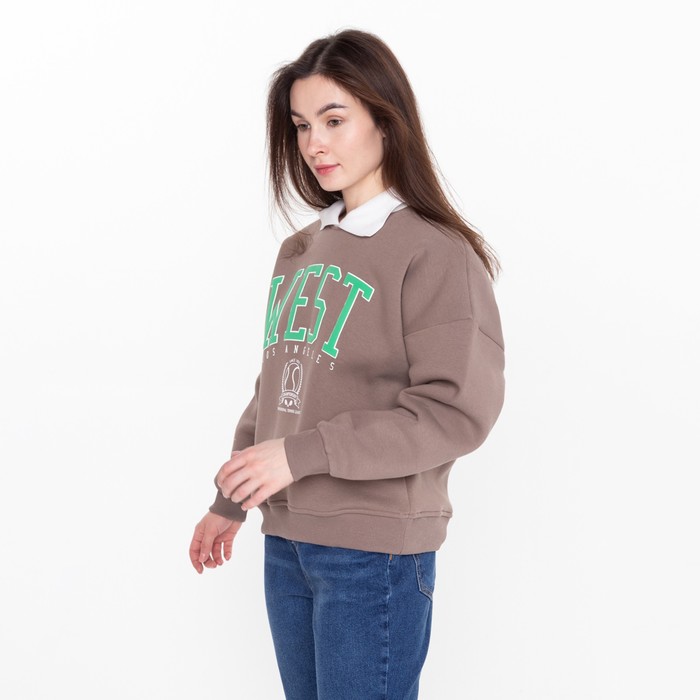 Свитшот женский НАЧЁС, цвет коричневый, размер M (42-44) 60379
