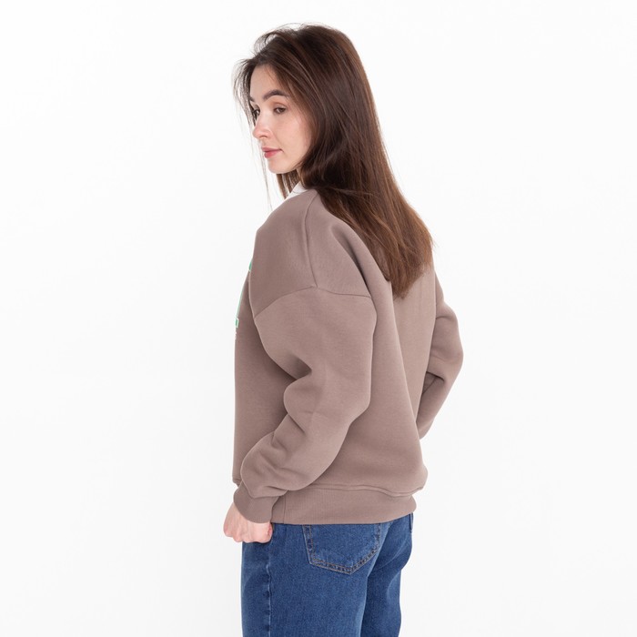 Свитшот женский НАЧЁС, цвет коричневый, размер M (42-44) 60379