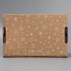 Коробка подарочная сборная с окном, упаковка, «Звезды», бурый, 24 х 8 х 16 см (комплект 5 шт) - фото 22023144