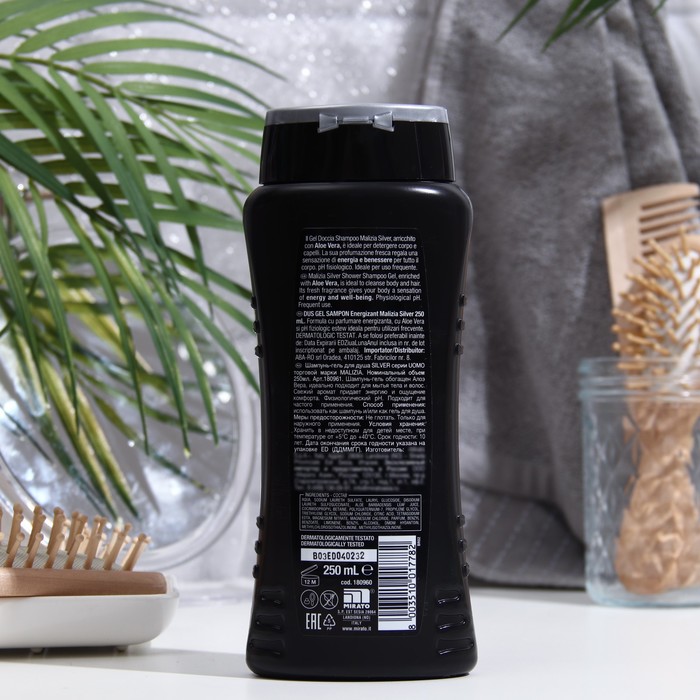 Шампунь и гель для душа 2в1 SILVER, 250 мл 33214