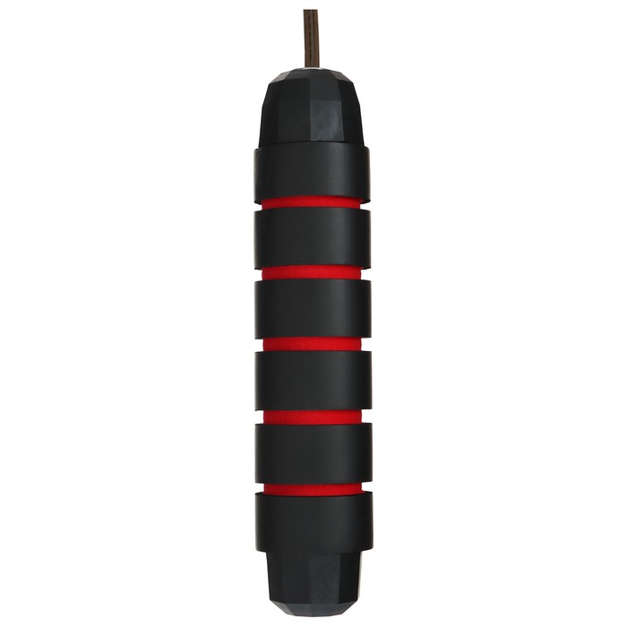 Скакалка скоростная ONLYTOP, 2,8 м, с подшипником, цвет чёрный/красный - фото 1906183231