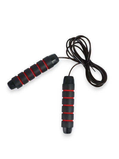 Скакалка скоростная ONLYTOP, 2,8 м, с подшипником, цвет чёрный/красный